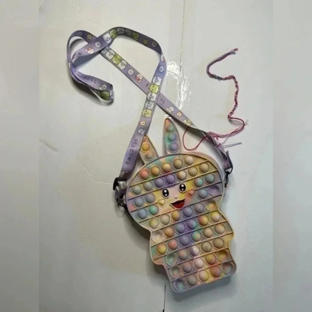 Pop It Bunny Crossbody Zip Bag 8”